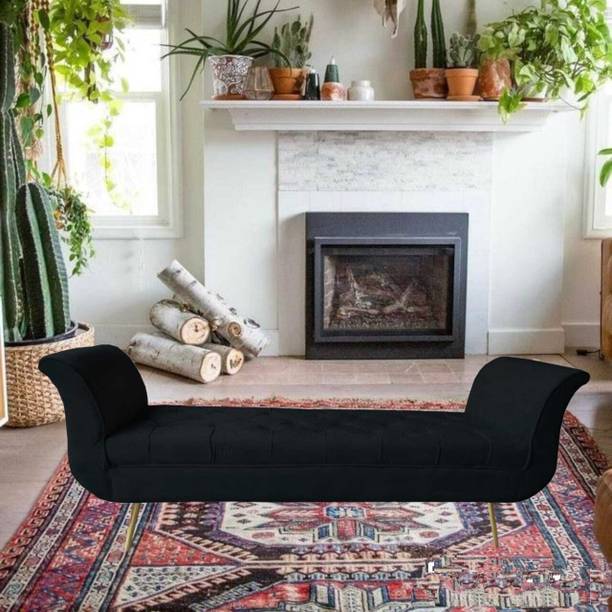 TFS Luxury Cordelia Bench tufted button velvet fabric 2 seater Solid Wood Settee