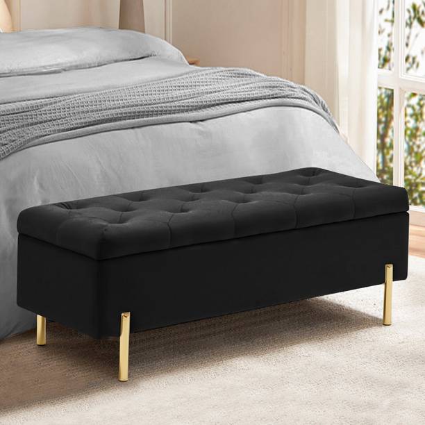 FRIENDS LIFE 54'' Velvet Storage Bench Ottoman,Versatile Seating with Hidden Storage Solid Wood Settee