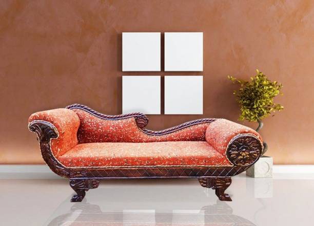 W.S.HANDICRAFTS Pure Sheesham Solid Wood For Living Room Furniture/Wooden Couch||Brown Finish Solid Wood Diwan (Finish Color -Brown, Pre-assembled) Upholstery Material- Foam Solid Wood Diwan