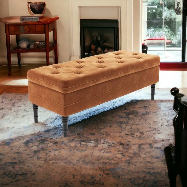 MAJESTIC MART Bench Sofa Settee - 2 Seater Ottoman with Storage for Living Room/Bedroom/Office Solid Wood Settee