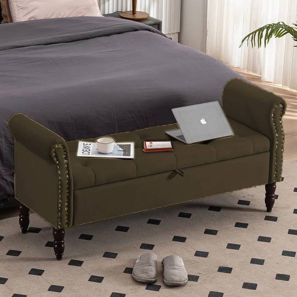 TFS Luxury Tufted Nail-Head-Trim Settee/Sofa 2 Setter With Two Round Boaster Pillow Solid Wood Settee
