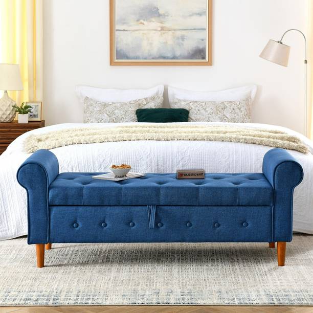 MAJESTIC MART Premium Button Tufted Bench with Storage, Ottoman For Livingroom, Office, Home - Solid Wood Settee