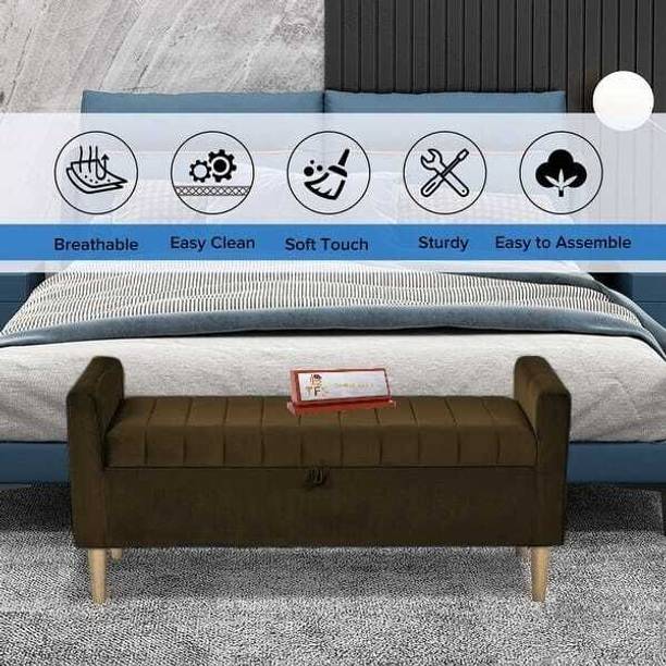 TFS Classic Chusion Velvet Fabric Settee/Sofa for Bedroom/Livingroom 2 setter Solid Wood Settee