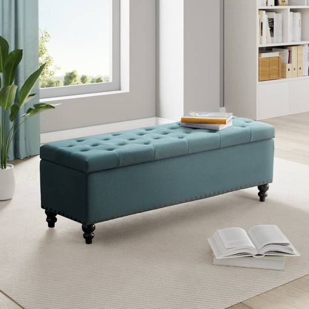 TFS Golden Nail-Head Tufted Sofa/Settee 2 Seater with Storage Box For Bedroom/Living Foam Settee