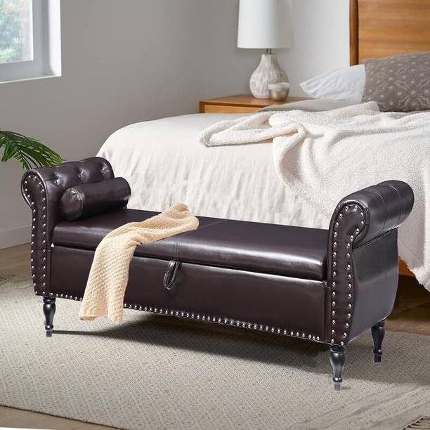 MAJESTIC MART Modern Storage Bench Sofa/Settee/Chaise/Lounger/ for Living & Bed Rooms/Office Solid Wood Settee