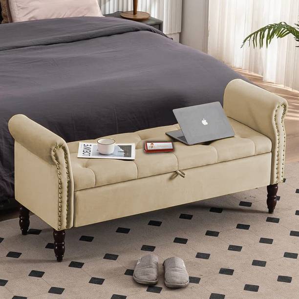 TFS Luxury Tufted Nail-Head-Trim Settee/Sofa 2 Setter With Two Round Boaster Pillow Solid Wood Settee