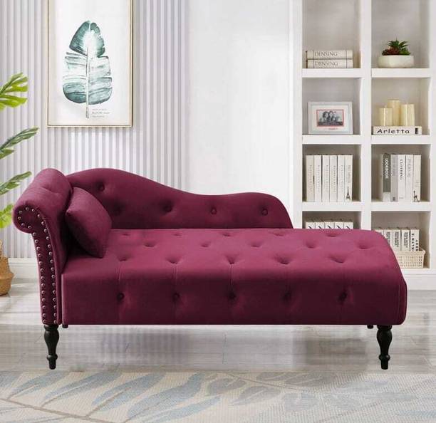 TFS Tufted Roll Arm Chaise Lounge/Sofa with box 3 Seater For Home And Living Room Solid Wood Settee