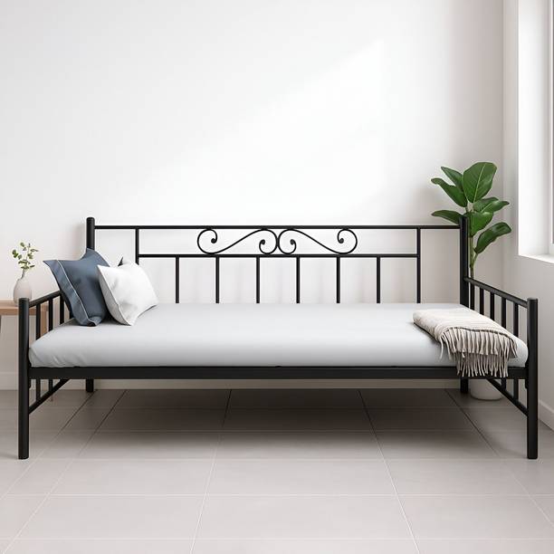 homdec Prestige Daybed with Mattress, Sofa Bed for Bedroom, Living Room & Guests Metal Diwan