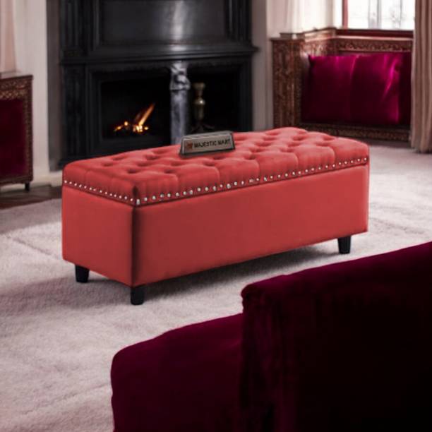 MAJESTIC MART Premium Wooden Fabric Ottoman Bench for Seating & Storage for Home & Office Solid Wood Settee