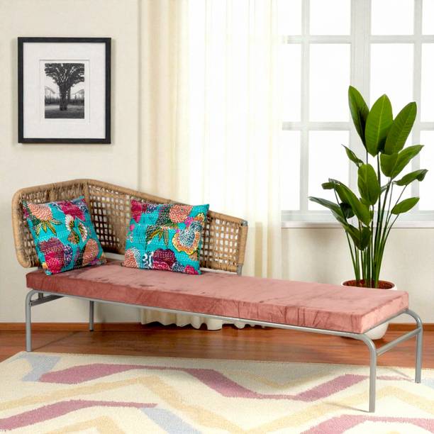 Ikiriya Almora Metal Country Side Couch/ Diwan with 2 Printed Cushions Metal Diwan