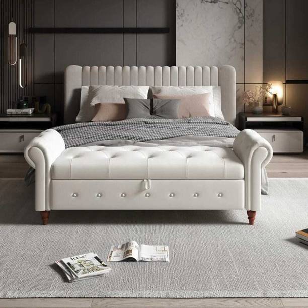 Soul Light Art Luxurious Bench settee Sofa with Storage Box for Bedroom. Fabric Settee