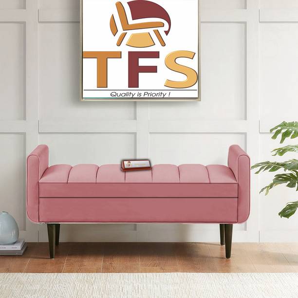 TFS Luxury Channel Tufted Curved Design 2 Setter Sofa/Bench With Box For Home Solid Wood Settee