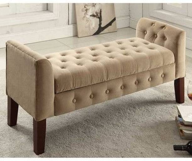 MAJESTIC MART Luxurious 2 Seater Tufted Bench with Storage Settee for Living Room, Bedroom Solid Wood Settee