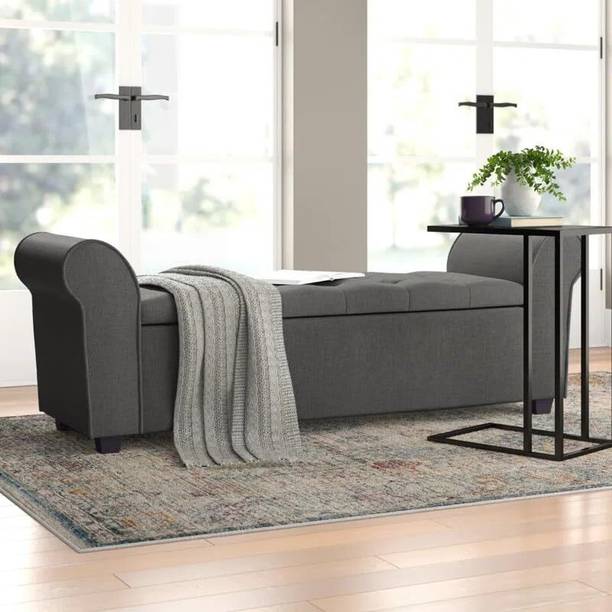 MAJESTIC MART Luxury Ottoman 2 Seater Chaise Lounger Pouffe for LivingRoom/Bedroom/Office Solid Wood Settee