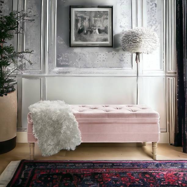 MAJESTIC MART Bench Sofa Settee - 2 Seater Ottoman with Storage for Living Room/Bedroom/Office Solid Wood Settee