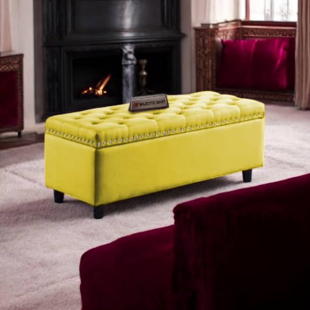 MAJESTIC MART Premium Wooden Fabric Ottoman Bench for Seating & Storage for Home & Office Solid Wood Settee