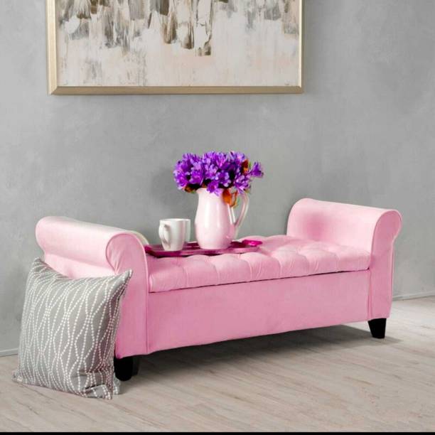 TFS Modern Armrest Tufted Settee with Storage Box 2 setter For Bedroom/Livingroom Solid Wood Settee
