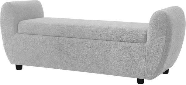 Wu Dtimber Upholstered End-of-Bed Bench with Hidden Storage | White Foam Settee