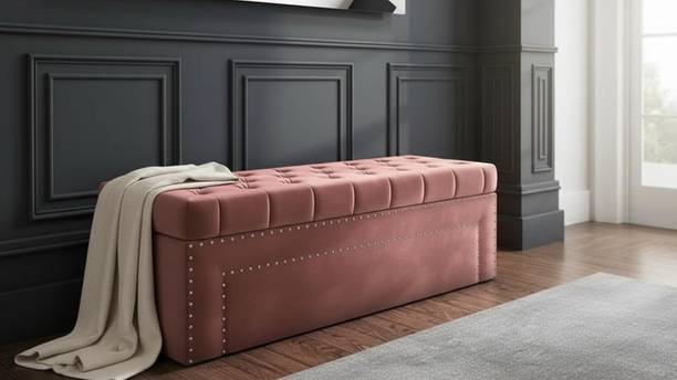 Wu Dtimber Upholstered Foldable Storage Box End of Bed Bench Living Room & Bedroom Seating Solid Wood Settee