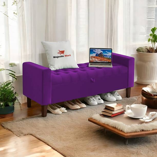 MAJESTIC MART 2 Seater with Storage Sofa Settee Ottoman Diwan Couch for Home and Living Room Solid Wood Diwan