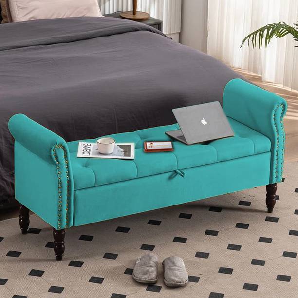 TFS Luxury Tufted Nail-Head-Trim Settee/Sofa 2 Setter With Two Round Boaster Pillow Solid Wood Settee