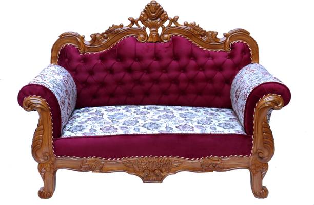 Woodzone Handicrafts W.S.HANDICRAFTS Teak Wood 2 Seater Sofa For Living, Guest Room, Hall Solid Wood Settee