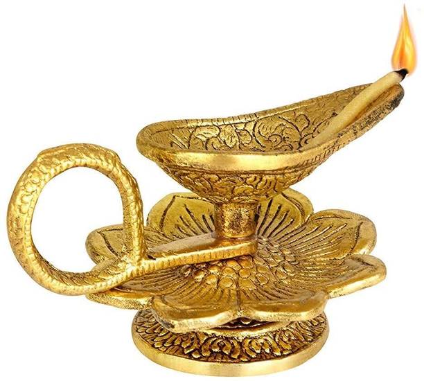 D.B.Z. D.B.Z. Metal Chirag Diya for Pooja or Puja Deepak Article Accessories Decorative Showpiece  -  6 cm