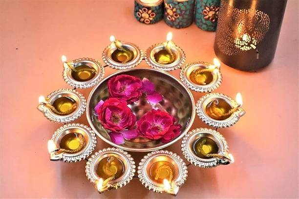 mirha enterprises Iron Table Diya