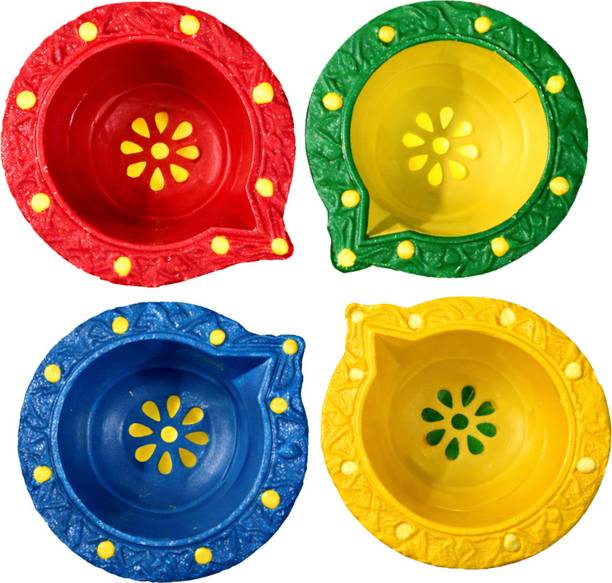 GauNext Gaumaya Shubh Utsav Diyas Terracotta (Pack of 4) Table Diya Set