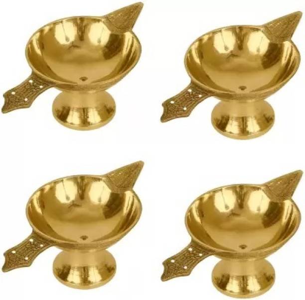 S H Royalstore Brass (Pack of 4) Table Diya Set