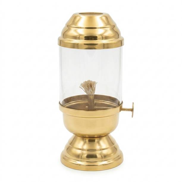 Product Zone International PDZI-Gold-PAVITRA Akhand Lamp-001 Iron Table Diya