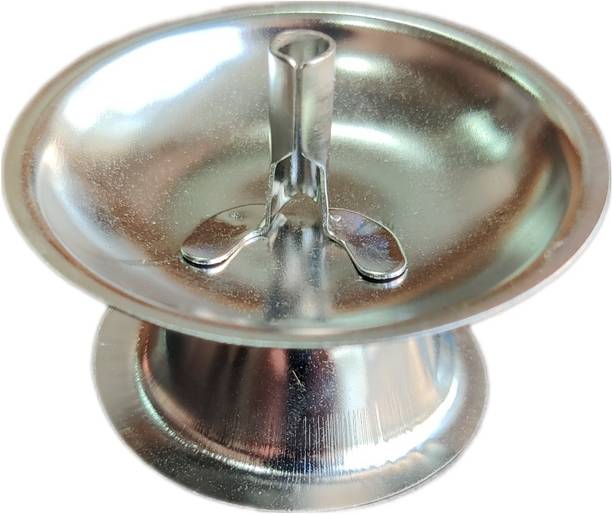 TRISHVAR Stainless Steel Deep/Batti/Oil lamp for Home Decor & Puja Stainless Steel Table Diya