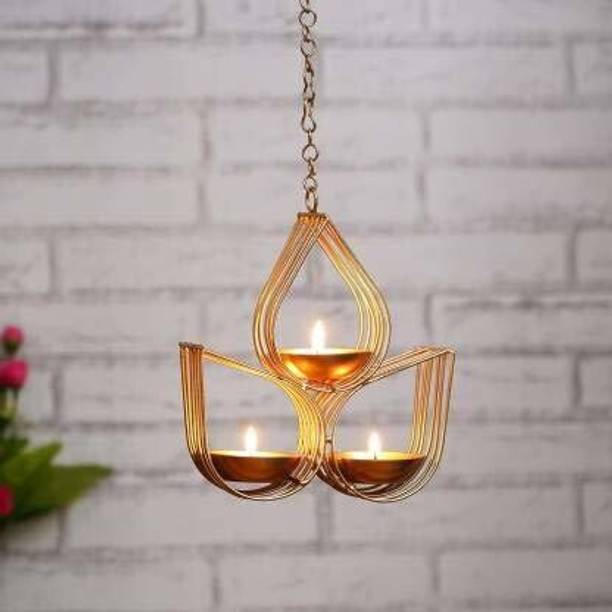 F K Metals Home Decorative Metal Hanging Candle Holder Iron Hanging Diya