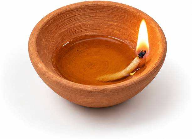 IshwarRoop Handmade Clay Diya Set for Diwali Decoration & Puja Oil Lamps Terracotta, Pottery (Pack of 30) Table Diya Set