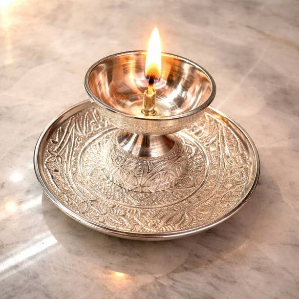 SDC Silver Plated (Pack of 2) Table Diya