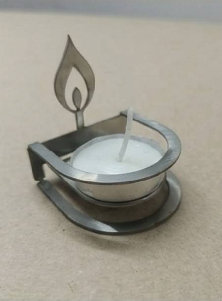 MAYKOBAYKO Luxury Festive Metal Diya Silver Table Diya