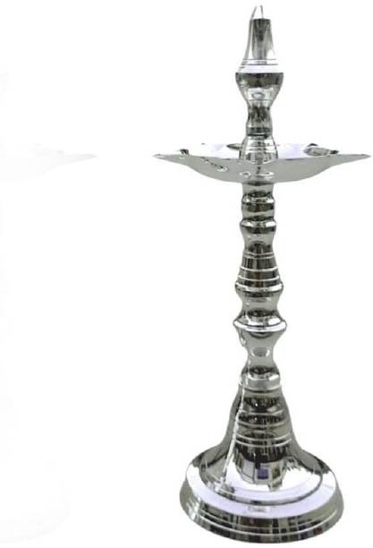 Effigy Onlinehub Silver Plated Kerala Samai Diya Deepam Deepak Gifting Purpose Silver Plated Table Diya