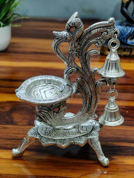 WELLWISHERS CRAFT Silver Plated Table Diya
