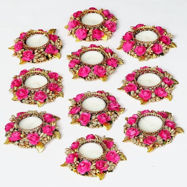 Hastshilip Ceramic (Pack of 10) Table Diya Set