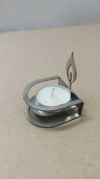 MAYKOBAYKO Contemporary Iron Diya Silver Table Diya