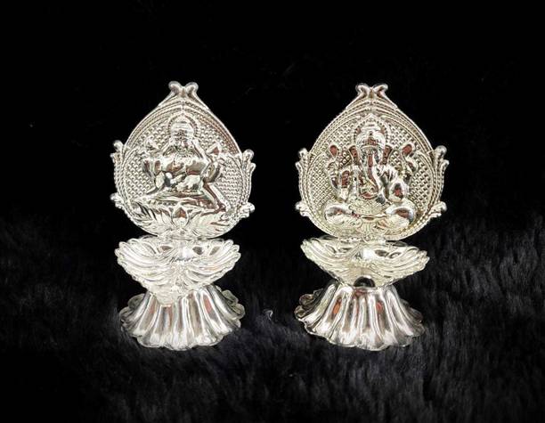 Ojas Silver Plated (Pack of 2) Table Diya Set