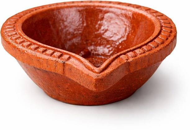 MittiDiya Terracotta Decorative Diya for Puja & Diwali |Traditional Festival Diya Terracotta (Pack of 12) Table Diya Set