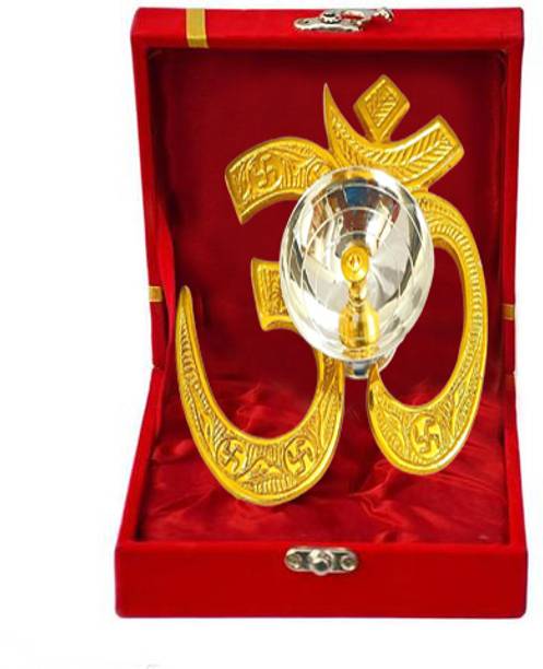 Heaven Decor Om Diya with Velvet Gift Box for Puja,Diwali Gift,FarewellGift|Brass Oil Deepak Brass Table Diya
