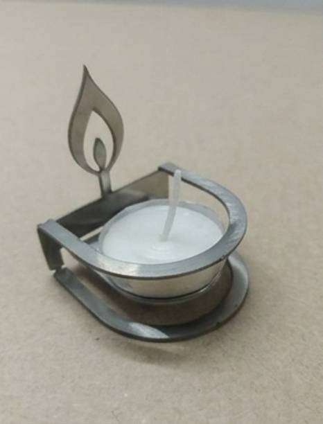 MAYKOBAYKO Classic Indian Oil Lamp Silver Table Diya