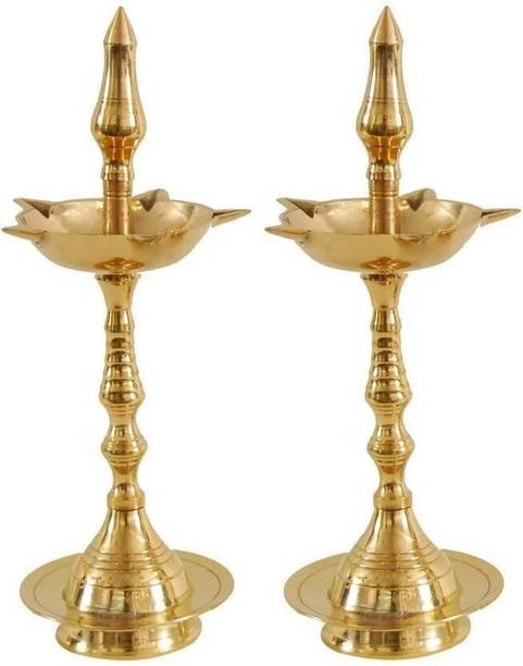 Agromech TABLE DIYA Brass (Pack of 2) Table Diya Set