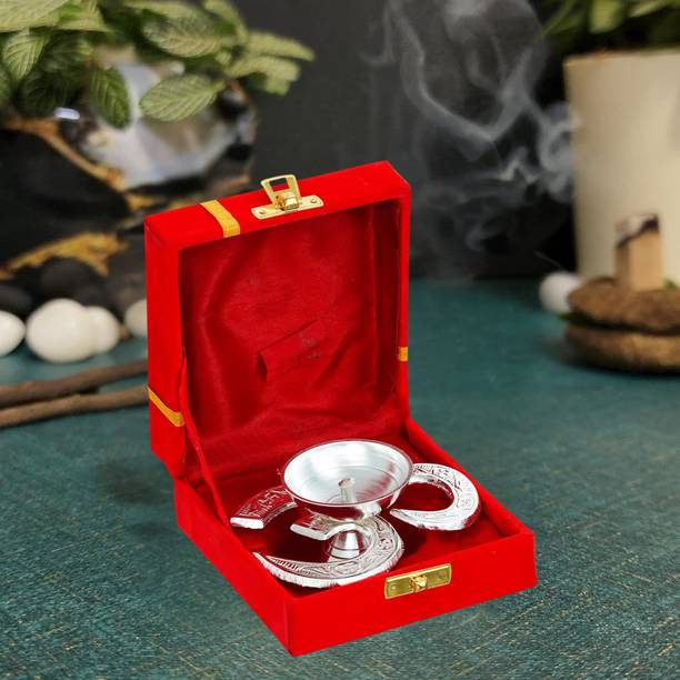Great Art Corporate Gifting Om Diya Diwali Decoration Items for Home décor Gift Aluminium Table Diya Set