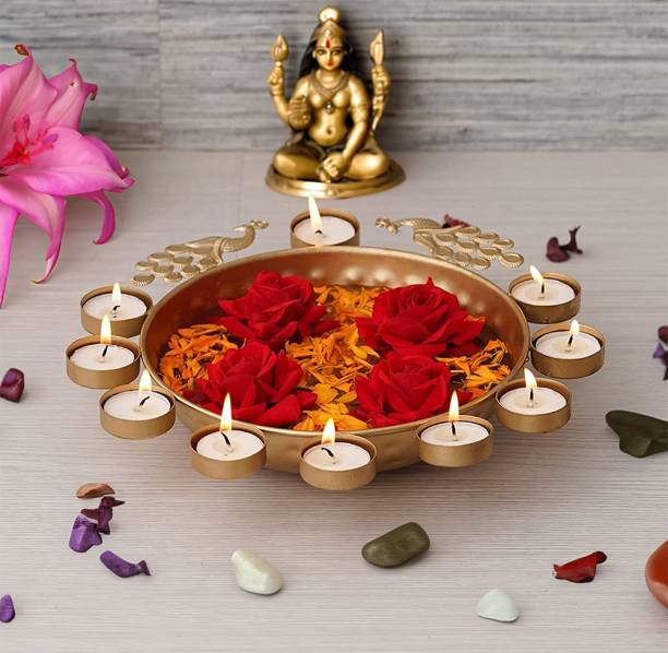 Tarnish Tarnish Urli Diya For Home Decor,Diya For Puja,Diwali Decorative [12INCH] Iron Table Diya