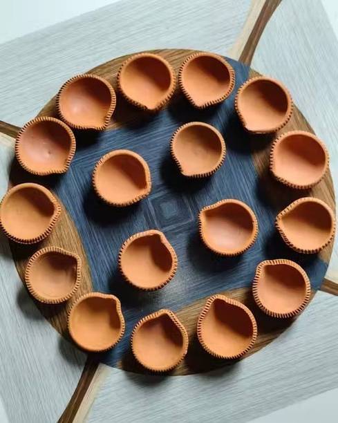JIYA ELEGANCE Terracotta (Pack of 21) Table Diya Set