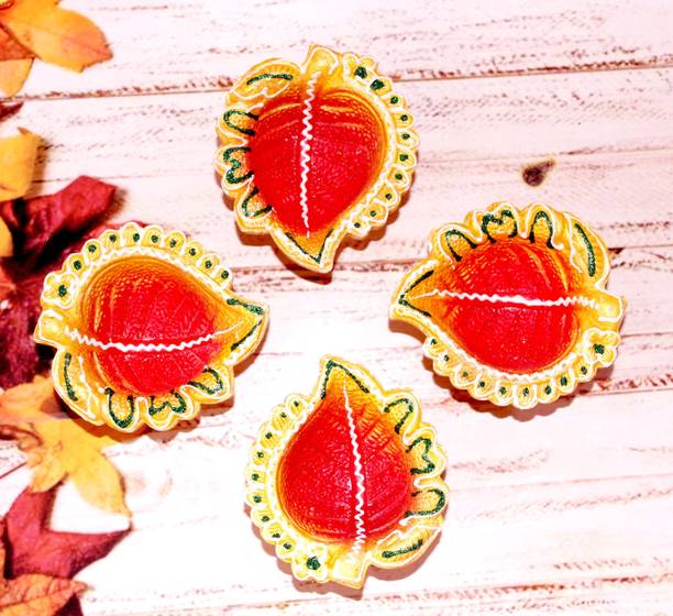 Bossify Premium Eco-Friendly Earthen Clay Diya Deepak for Diwali | Diwali Puja Diya | Handcrafted Colored Mud Diya | Oil Diya | Handmade Diya for Home Shop Office Indoor Outdoor Diwali Design Assorted Colorful Set04 Home Décor Item Earthenware, Terracotta (Pack of 8) Table Diya Set