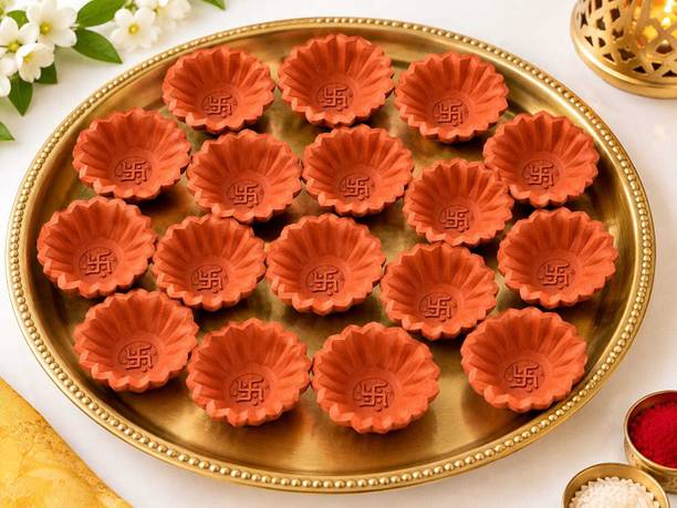 Trends wave Terracotta (Pack of 20) Table Diya Set